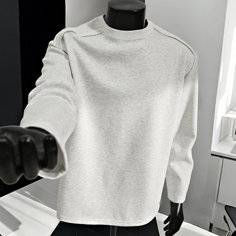 Herren Relaxed-Fit Baumwollmix Crewneck-Sweatshirt mit Raglannähten und melierter Struktur Echo Archiv