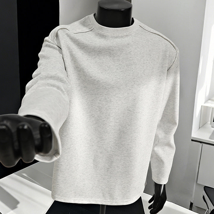 Herren Relaxed-Fit Baumwollmix Crewneck-Sweatshirt mit Raglannähten und melierter Struktur Echo Archiv