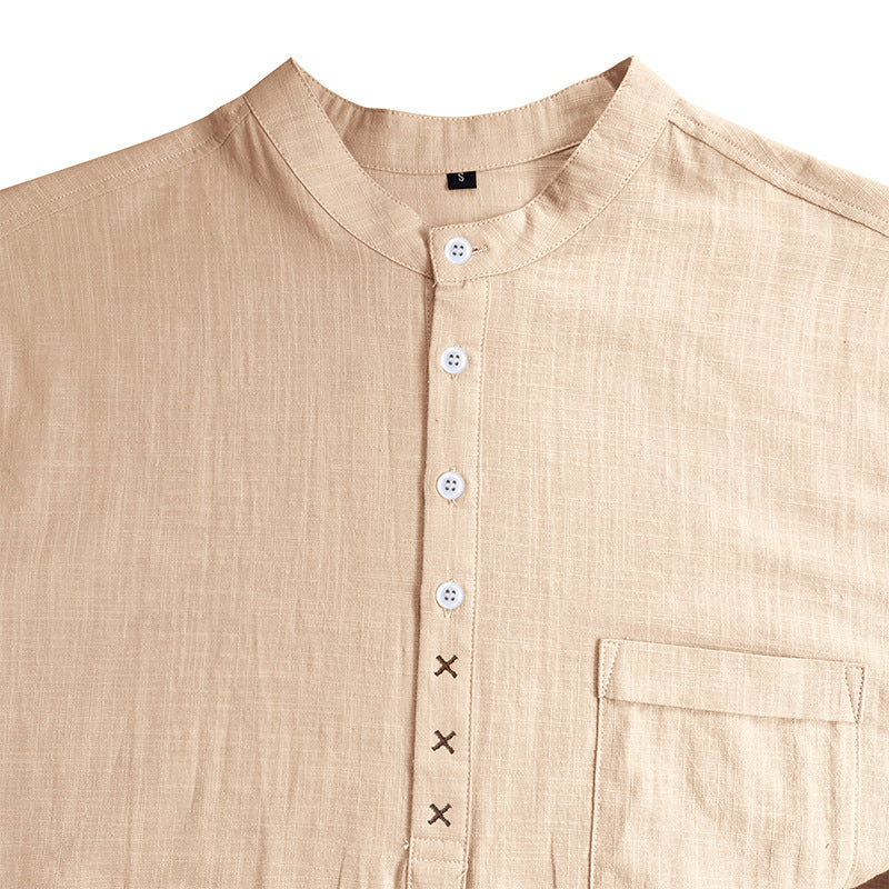 Herren Kurzarm-Henley-Shirt mit praktischer Knopfleiste und atmungsaktivem Stoff Echoarchiv