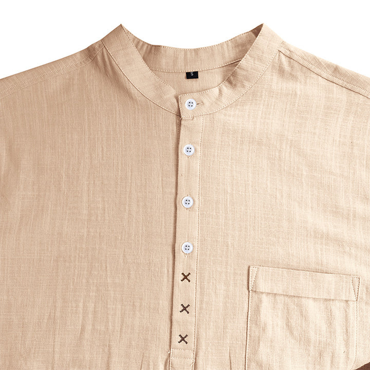 Herren Kurzarm-Henley-Shirt mit praktischer Knopfleiste und atmungsaktivem Stoff Echoarchiv