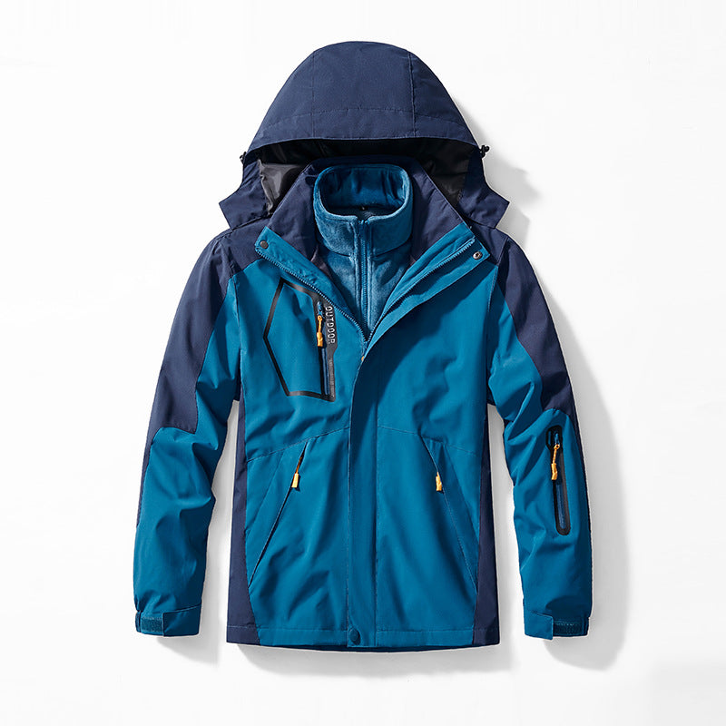 Herren dreiteilige Softshell- und Fleece-Outdoorjacke mit wasserdichter Membran und Kapuze – Marzano