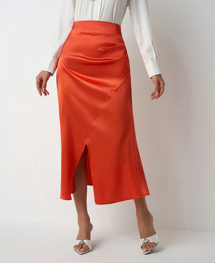 Damen Eleganter Schnitt Maxirock mit hohem Schlitz Echo Archiv
