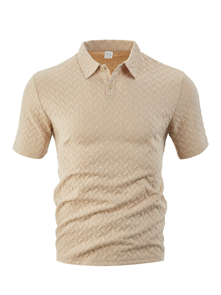 Herren Poloshirt mit strukturiertem Obermaterial und modernem Schnitt Echoarchiv