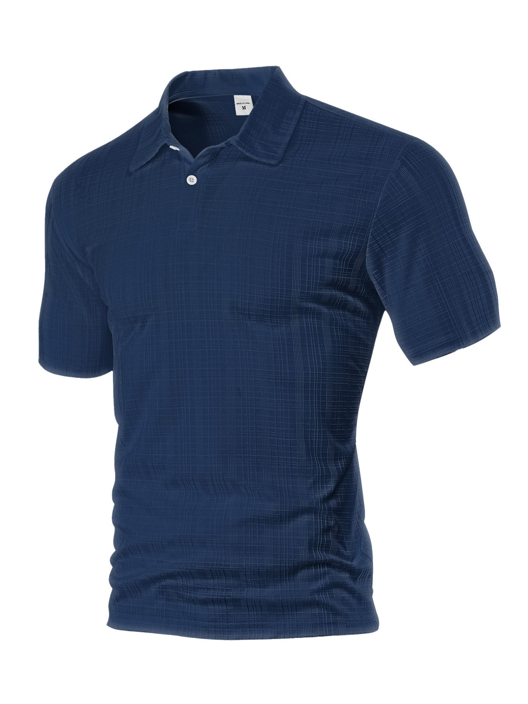 Herren Kurzarm-Polohemd mit modernem Strukturdesign und praktischem Kragen Echoarchiv