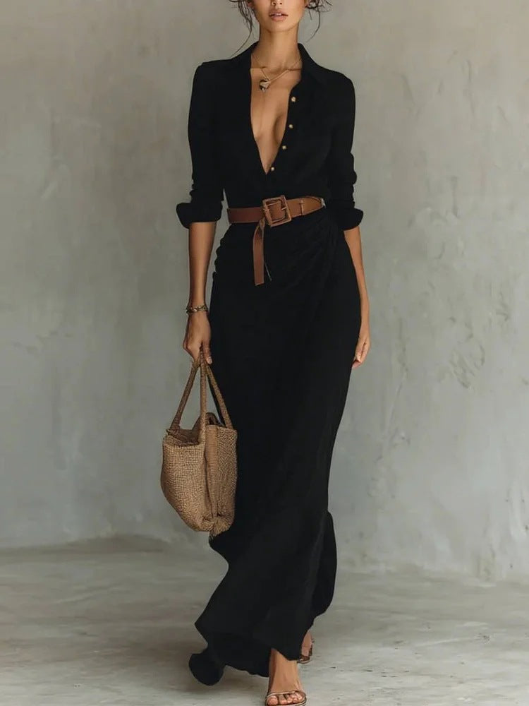 Damen maxi Kleid mit elegantem Wickeldesign Echo Archiv