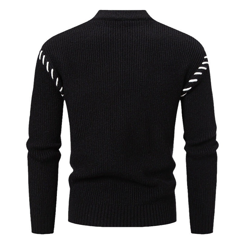 Herren modischer Strickpullover mit einzigartigem Design und hohem Kragen Echoarchiv