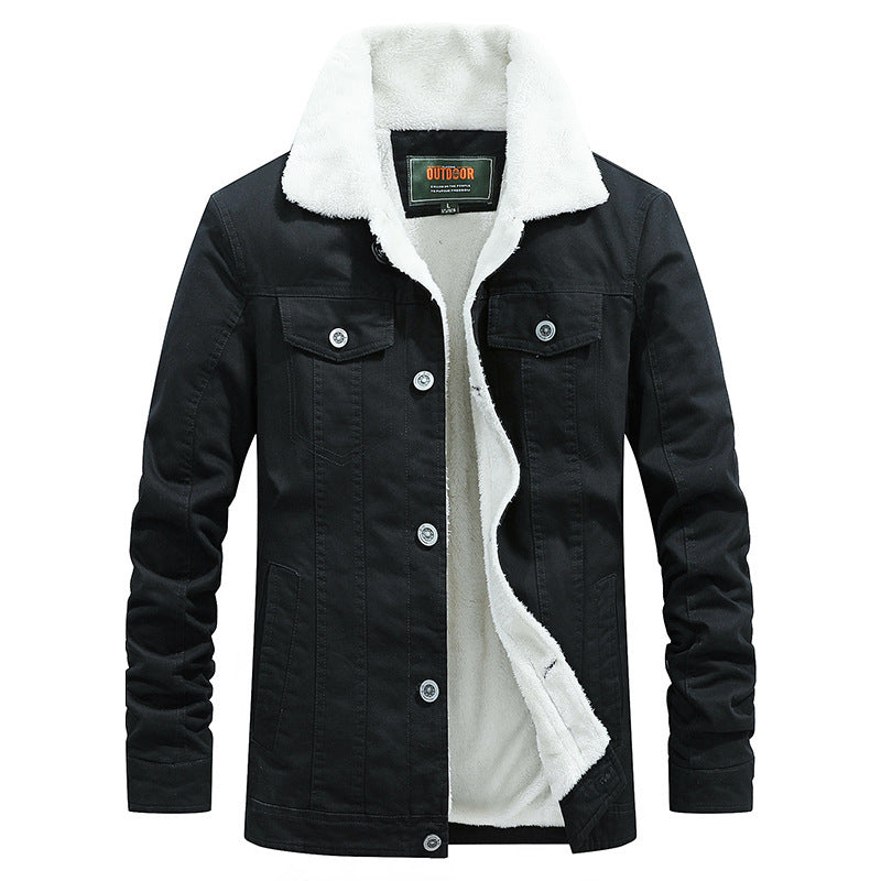 Herren Sherpa-gefütterte Truckerjacke aus robustem Canvas mit Umlegekragen Echo Archiv