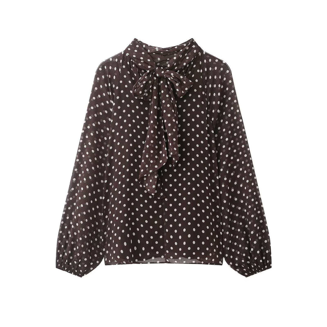 Damen nan Chiffonbluse mit Schleifenkragen und Ballonärmeln Echo Archiv