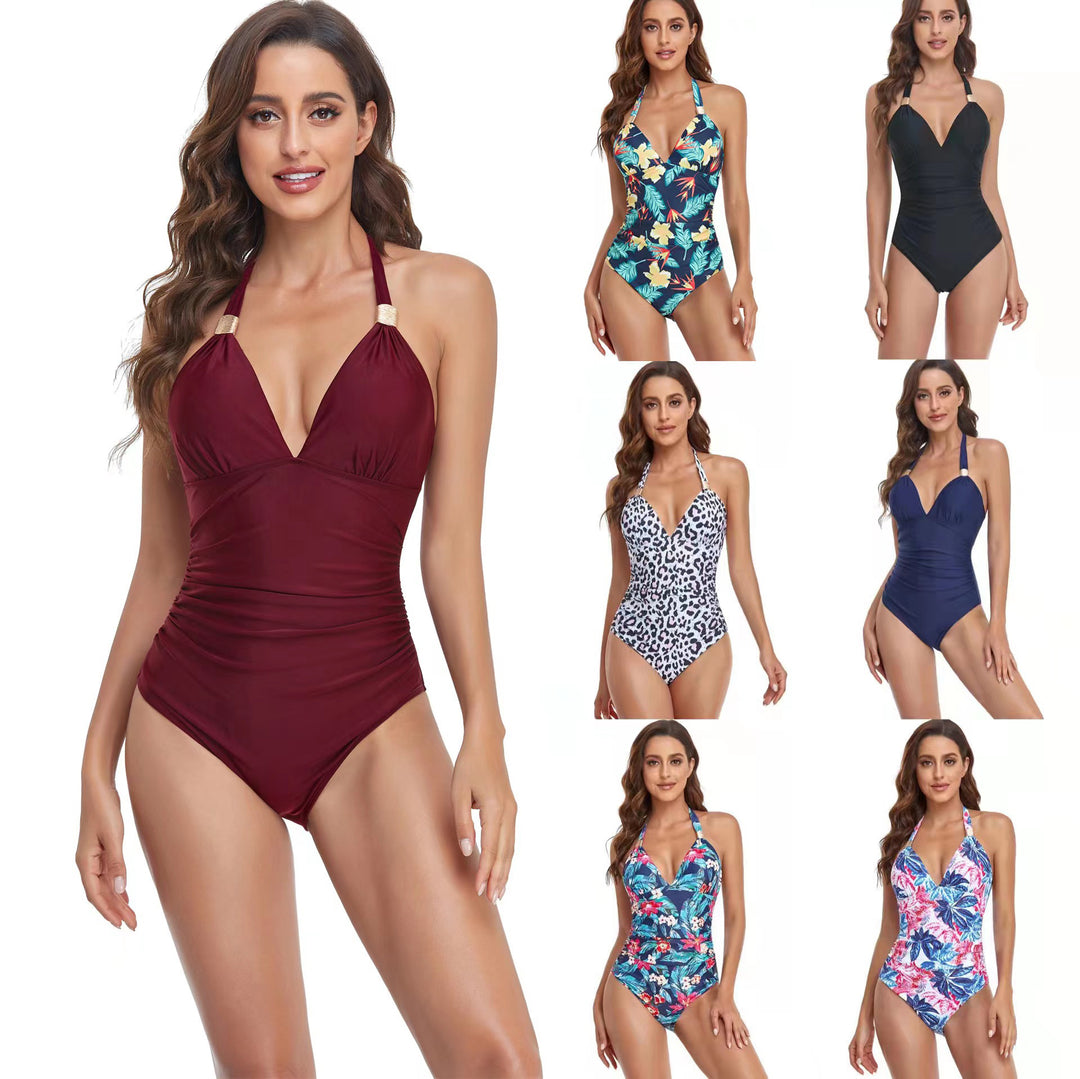 Damen Eleganter Hochgeschnittener Badeanzug Echo Archiv