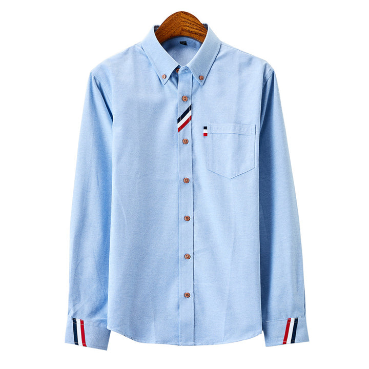 Herren nan modernes Oxford-Hemd mit Button-Down-Kragen, Brusttasche und dezenter Streifenverzierung Echo Archiv