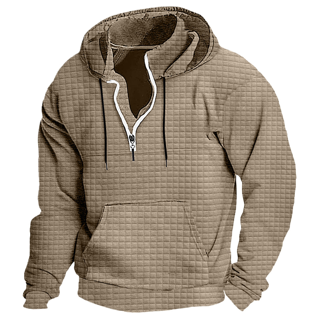 Herren Kapuzenpullover mit innovativem Reißverschluss und strukturiertem Design Echoarchiv