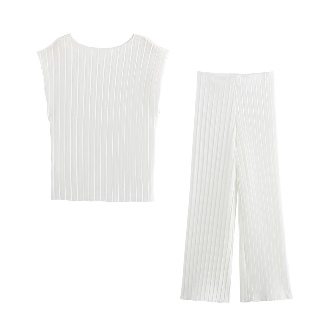 Damen Plissierte Hochwasserhose Echo Archiv
