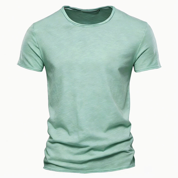 Herren nan leichtes Baumwollshirt mit Rundhalsausschnitt und schlanker Passform Echo Archiv