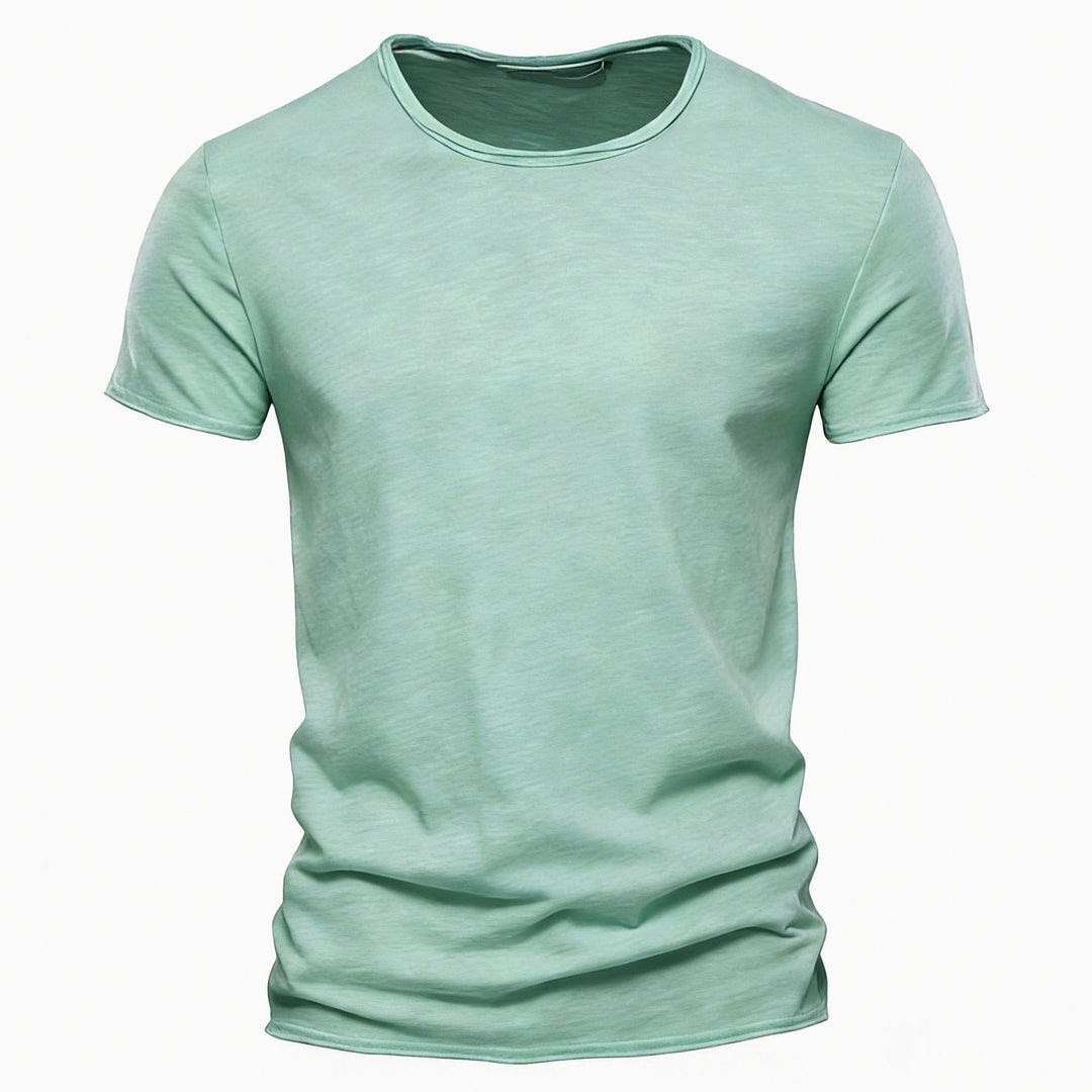 Herren nan leichtes Baumwollshirt mit Rundhalsausschnitt und schlanker Passform Echoarchiv