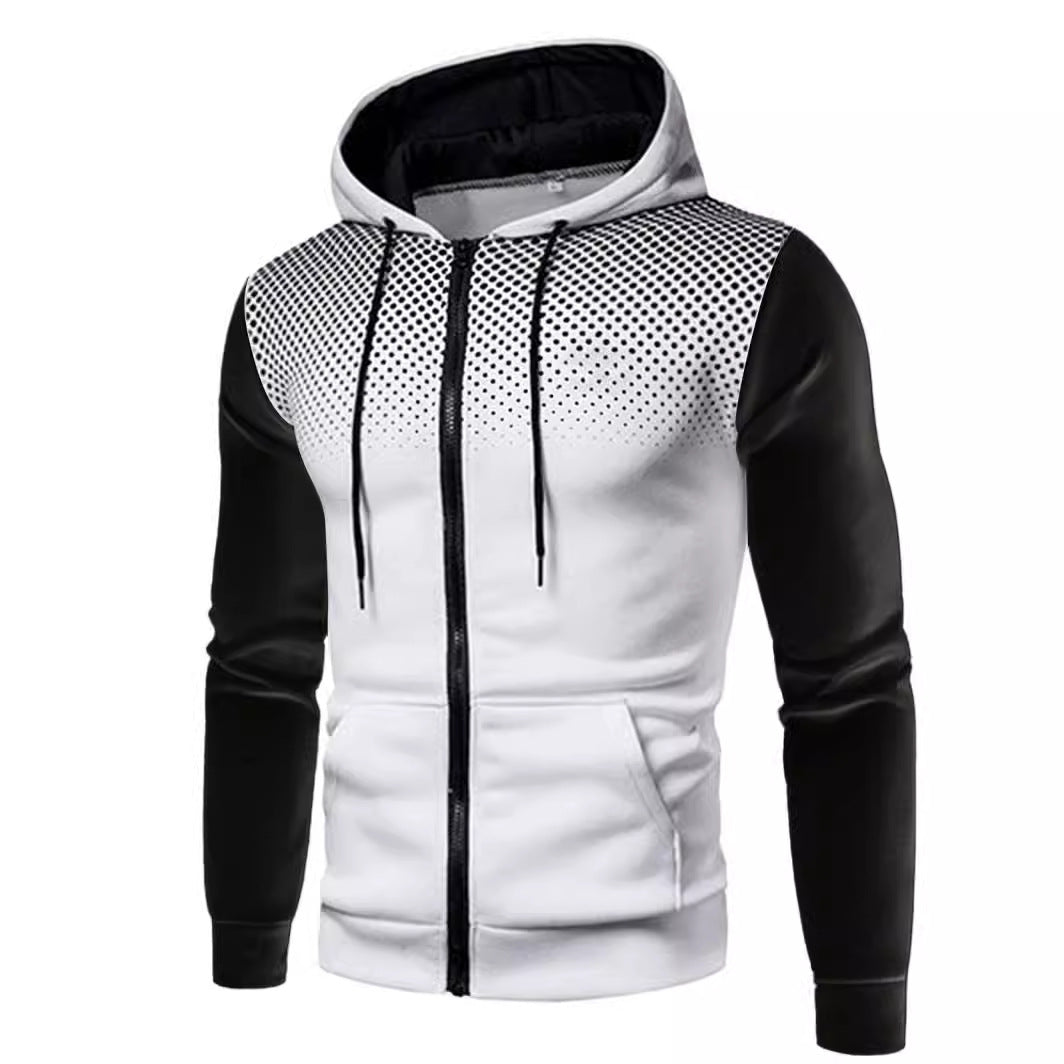 Herren sportliche Kapuzenjacke mit kontrastierenden Einsätzen Echoarchiv