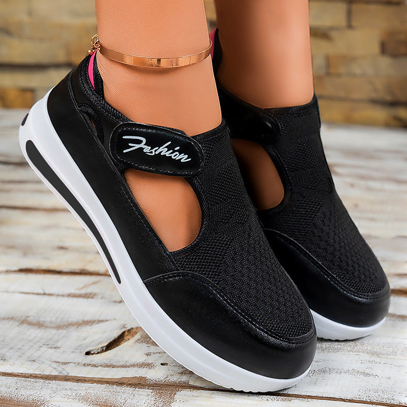 Damen nan ergonomischer Mary-Jane Schlupfsneaker aus 3D-Strick mit Klettverschluss und stoßdämpfender Plateau-Laufsohle Echo Archiv
