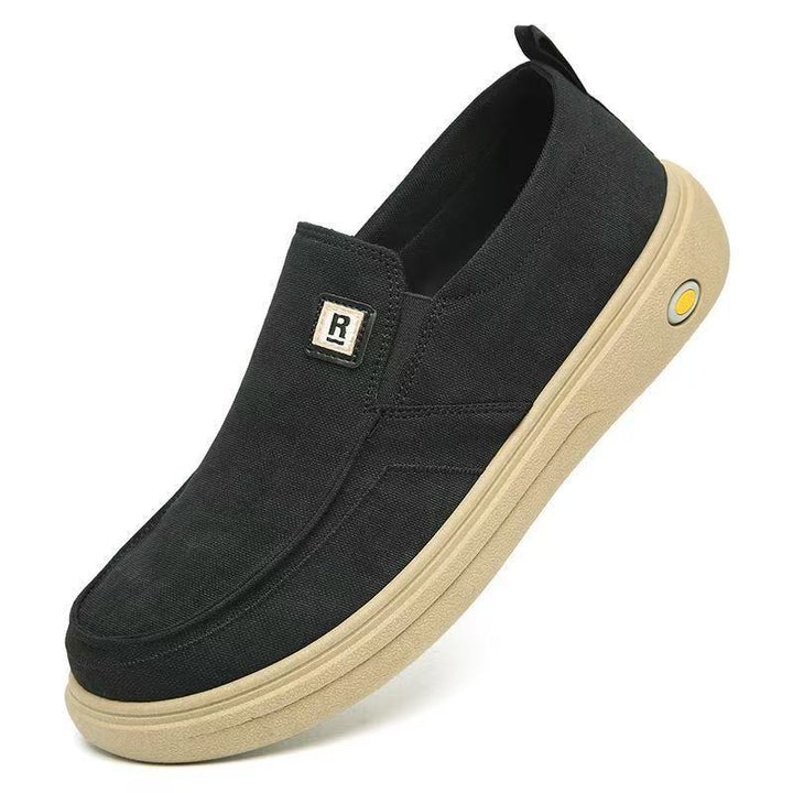 Herren Canvas-Slip-On Freizeit-Slipper mit ergonomischer Komfortplateau-Sohle Echoarhiv