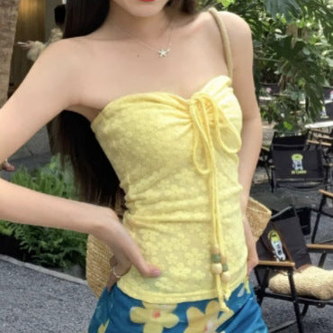 Damen Strapless Corsagenoberteil mit raffinierten Satinbändern Echo Archiv
