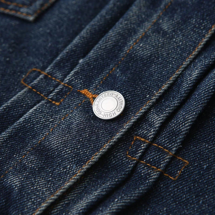 Damen nan Oversize Cropped Jeansjacke mit Herzpatch und aufgesetzten Taschen Echo Archiv