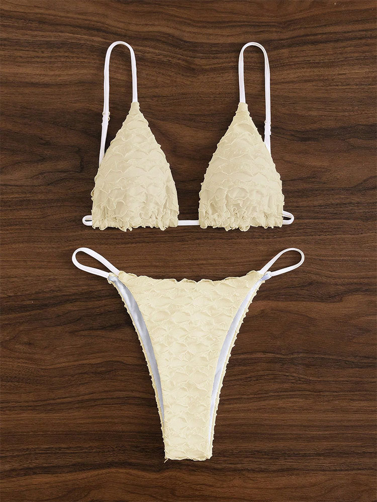 Damen Triangel-Bikini mit strukturiertem Rüschendesign Echo Archiv