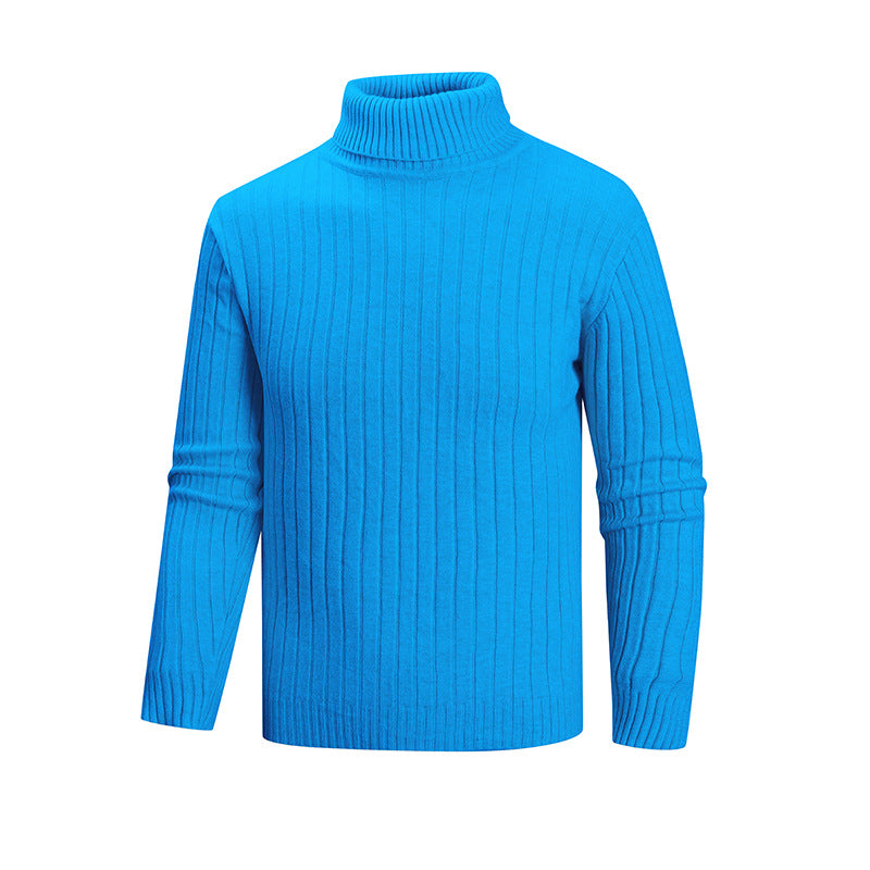 Herren eleganter Pullover mit hohem Kragen und feiner Rippenstruktur Echoarchiv