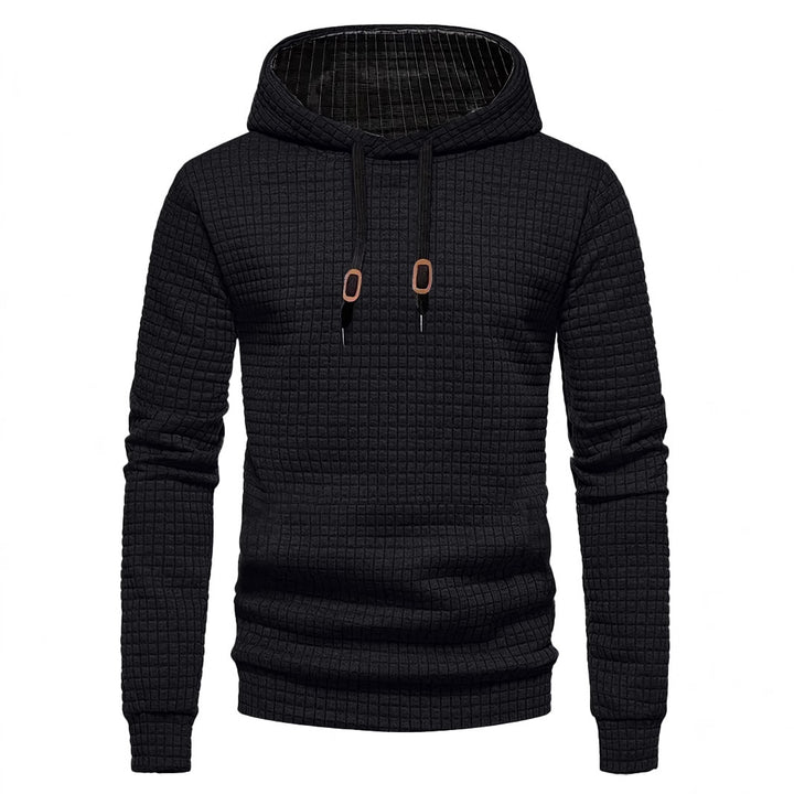 Herren Design-Hoodie mit hochabschließendem Kragen und strukturiertem Gewebe Echoarchiv