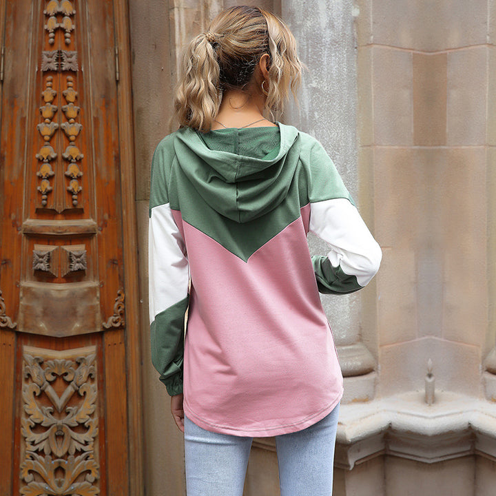 Damen Oversize Kapuzenpullover mit Raglanärmeln und abgerundetem Saum Echoarchiv