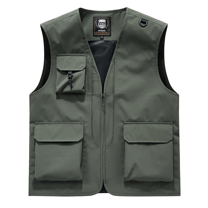 Herren Sichtbare Multifunktionale Utility-Weste mit Mesh‑Futter, Mehrfachtaschen und D‑Ring Echoarchiv
