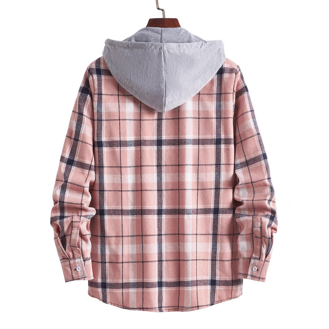 Herren Overshirt mit Kapuze im modernen Karo-Design Echoarchiv