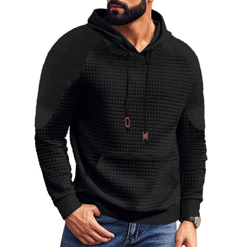 Herren modischer Kapuzenpullover mit strukturiertem Design und Kängurutasche Echoarchiv