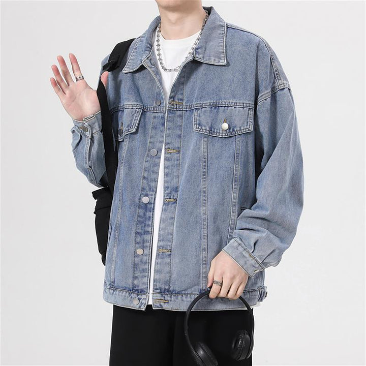 Herren lässige Denimjacke mit oversized Schnitt und praktischen Brusttaschen Echoarchiv