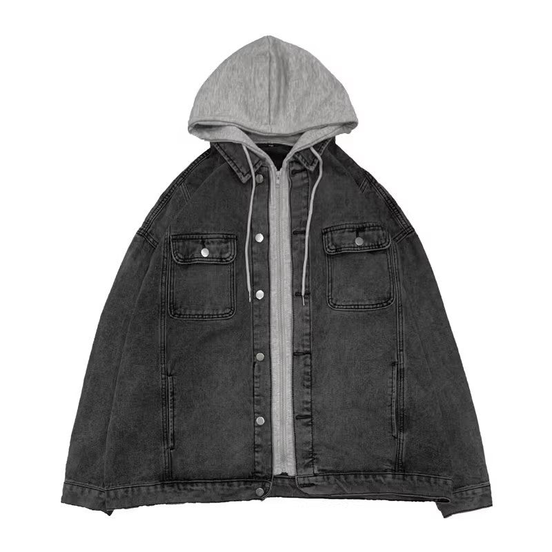 Herren Lässige Overshirt-Jacke mit Kapuze Echoarchiv