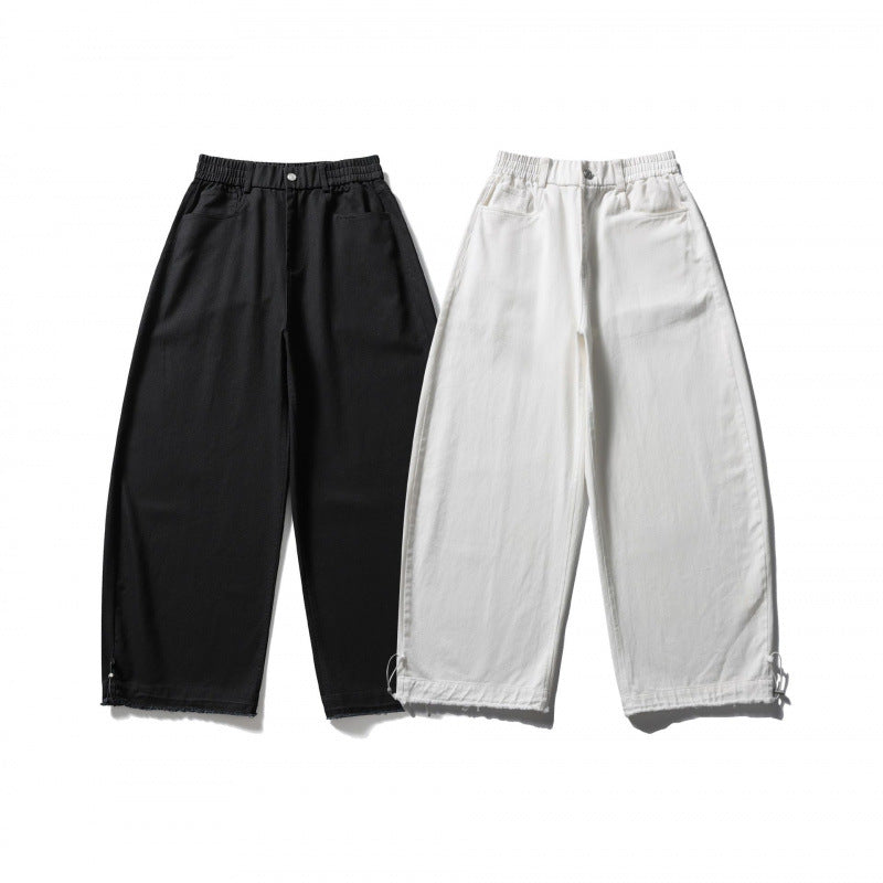 Damen Weite Highwaist-Ballonhose mit elastischem Bund, Eingrifftaschen und Kordelzugsaum Echo Archiv