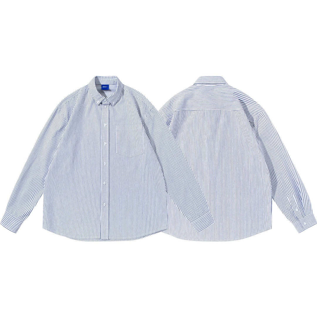 Damen Gestreiftes Oversize-Hemd im Oxford-Style mit Button-Down-Kragen und Brusttasche Echoarchiv