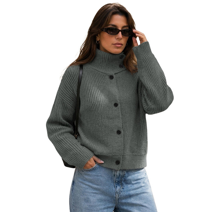 Damen Casual Strickjacke mit hohem Kragen Echo Archiv