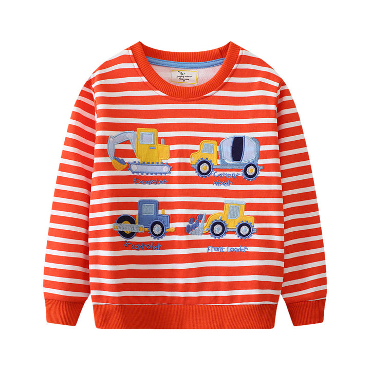 Jungen Sweatshirt mit buntem Baustellenmotiv Echo Archiv