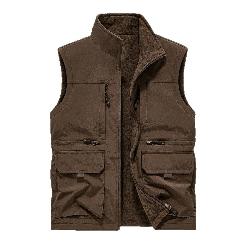 Herren Gefütterte Utility‑Weste mit wärmendem Fleece‑Innenfutter, winddicht & Multifach‑Taschen Echo Archiv