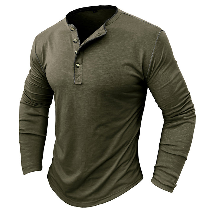 Herren Langarmshirt mit Knopfleiste Echoarchiv
