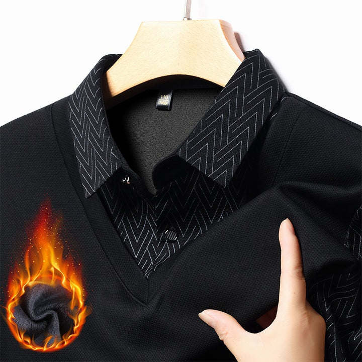 Herren modisches Langarmshirt mit strukturiertem Kragen und feuchtigkeitsregulierenden Eigenschaften Echoarchiv