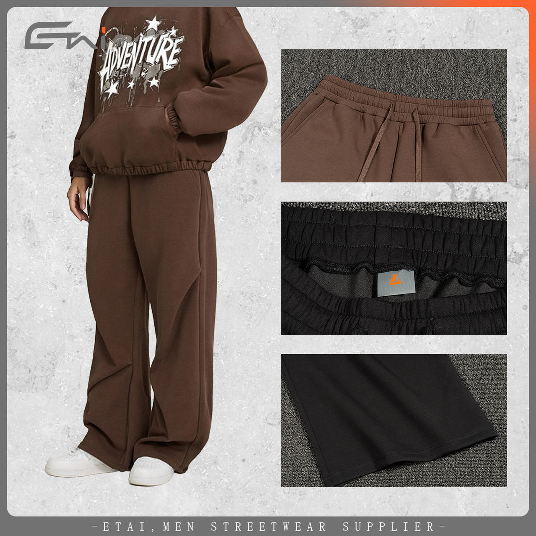 Damen Weite High‑Waist Sweathose mit elastischem Bund, Kordelzug und weitem Bein Echo Archiv