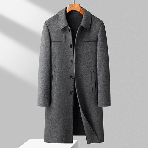 Herren Langer einreihiger Wollmantel mit schlanker Silhouette Echo Archiv