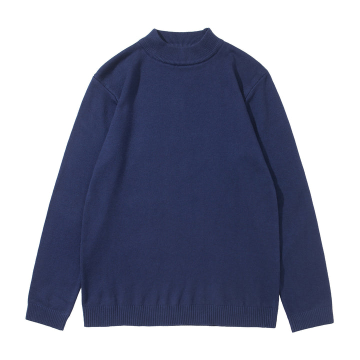 Unisex Minimalistischer Feinstrick-Mockneck mit extra breitem Rippsaum Echoarchiv