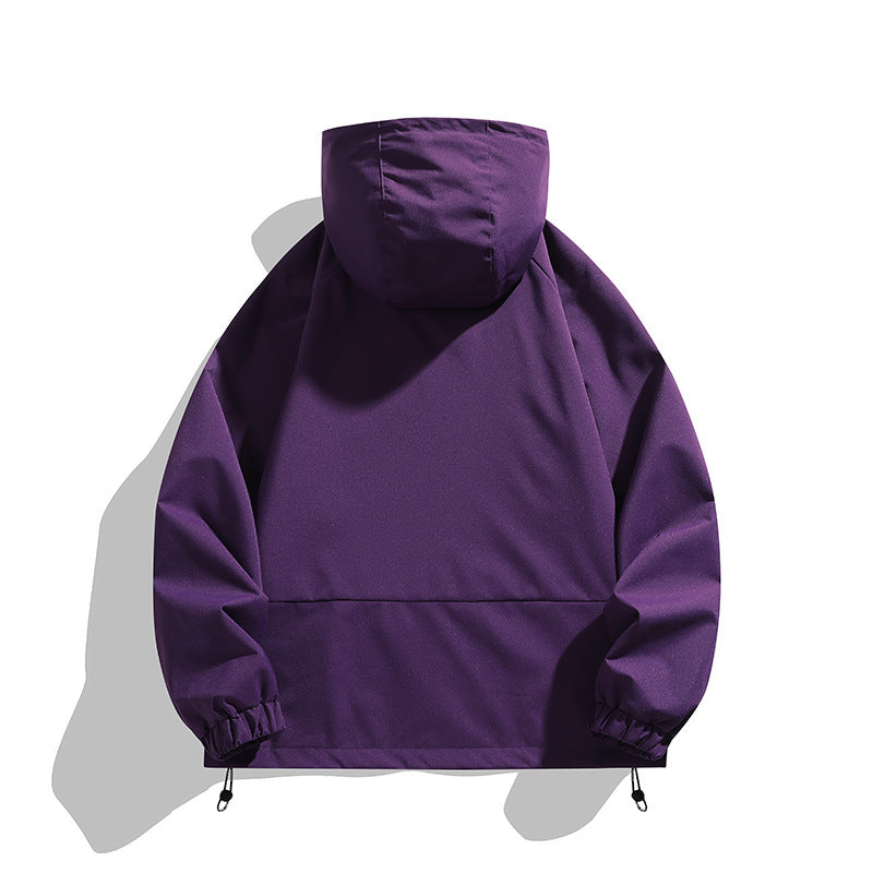 Unisex Leichter Kapuzen-Windbreaker mit wasserabweisender Oberfläche, Reißverschlusstaschen und Kordelzug Echo Archiv