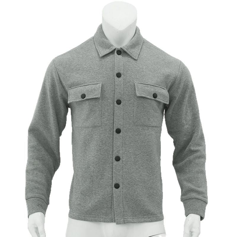 Herren nan Wollmix-Überhemdjacke mit Pattentaschen verdeckter Druckknopfleiste und Hemdkragen Echo Archiv