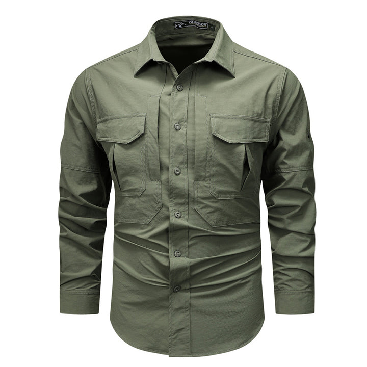 Herren nan strukturiertes Overshirt aus atmungsaktivem Ripstop mit zwei Klappbrusttaschen Echo Archiv