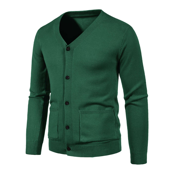 Herren nan leichte Feinstrick-Strickjacke mit V-Ausschnitt, durchgehender Knopfleiste und aufgesetzten Taschen Echo Archiv