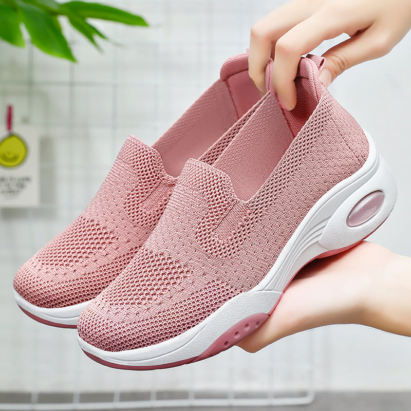 Damen nan nahtloser Strick-Freizeit-Sneaker mit atmungsaktiver Mesh-Oberschicht und sichtbarer Luftkissen-Zwischensohle Echo Archiv