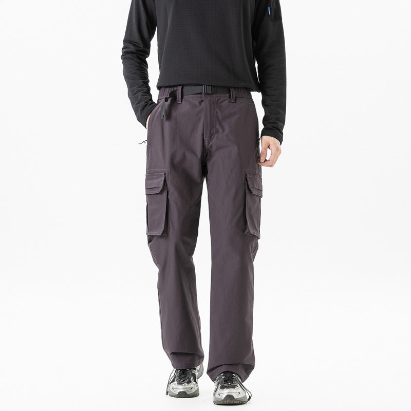 Herren Utility-Cargohose im technischen Trekking-Stil mit integriertem Gürtel und Mehrfach‑Taschen Echo Archiv