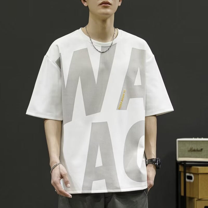 Herren lässiges Oversized T-Shirt mit kreativem Grafikdesign Echoarchiv