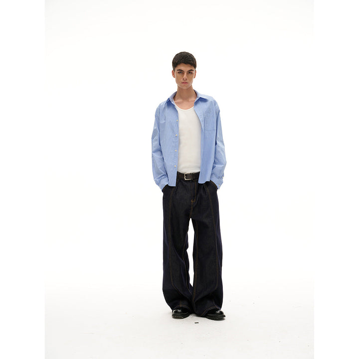 Damen Oversize Hemdbluse im Boxy-Schnitt mit Brusttasche Echoarchiv